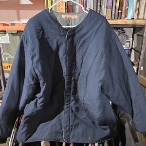 Unknown Brand Flame Resistant Navy Blue Quilted Bomber Jacket FR